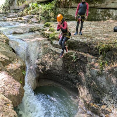 saut avant pont canyon grenant