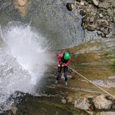 rappel du haut canyon de la doria